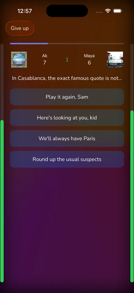 A challenge sent to a friend