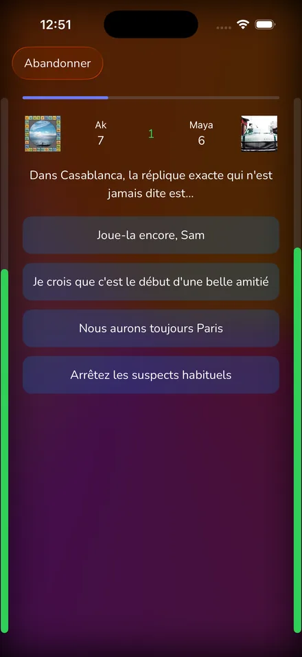 Un défi lancé à un ami