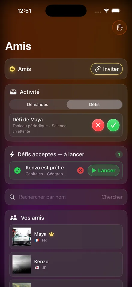 La liste d'amis