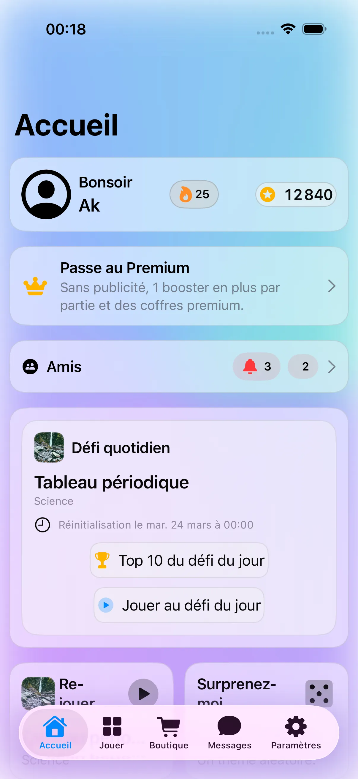 Accueil Quiz Tempo